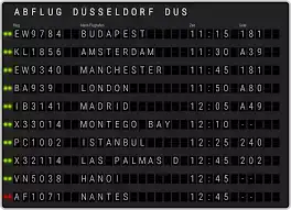Abflug ab Flughafen Düsseldorf DUS