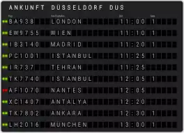 Ankunft am Flughafen Düsseldorf DUS