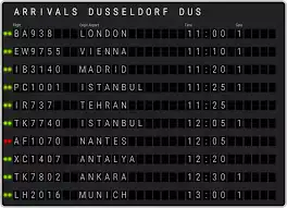 Arrivals at Düsseldorf DUS Airport